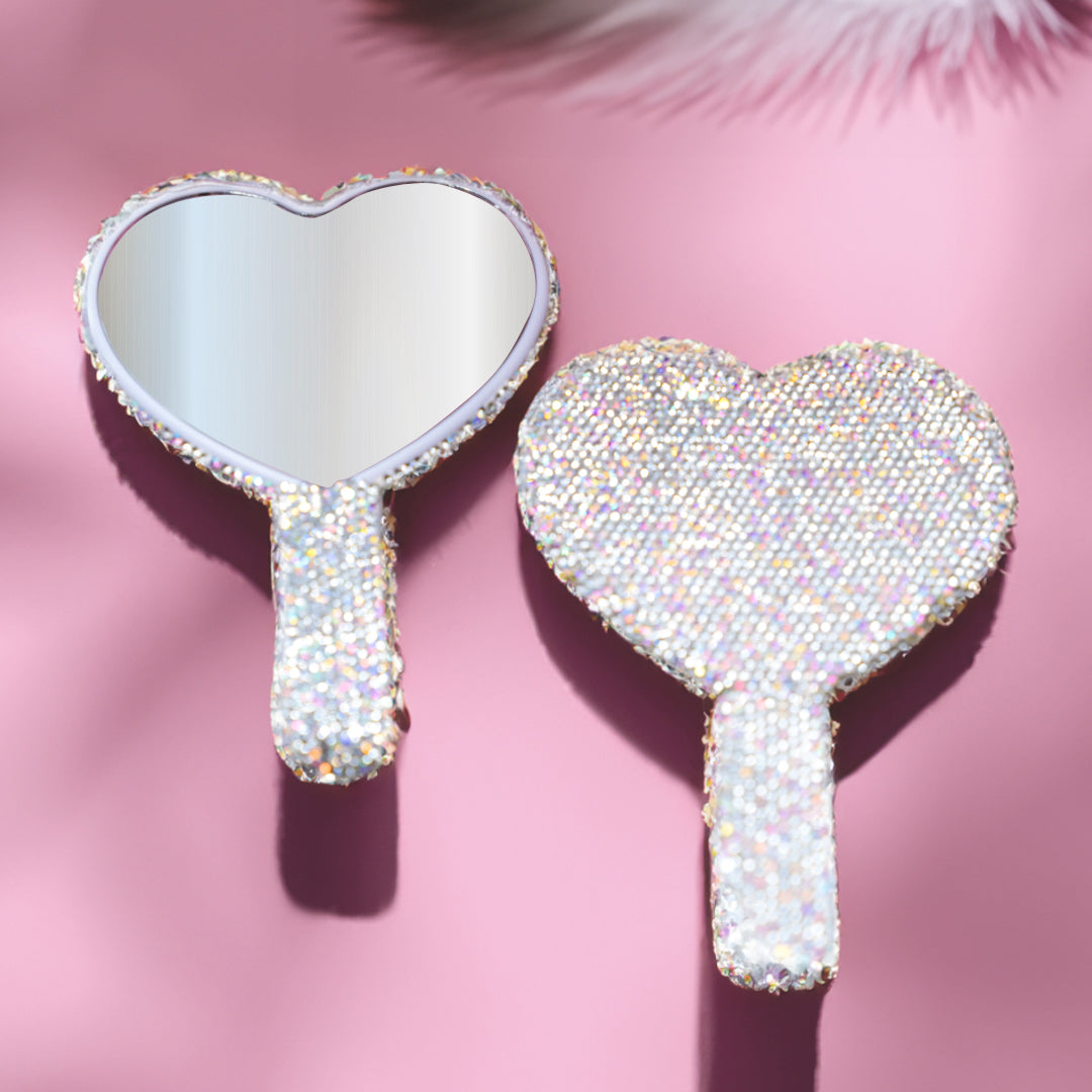 Blinged Out Heart Mirror – Mariah Rose Beauty
